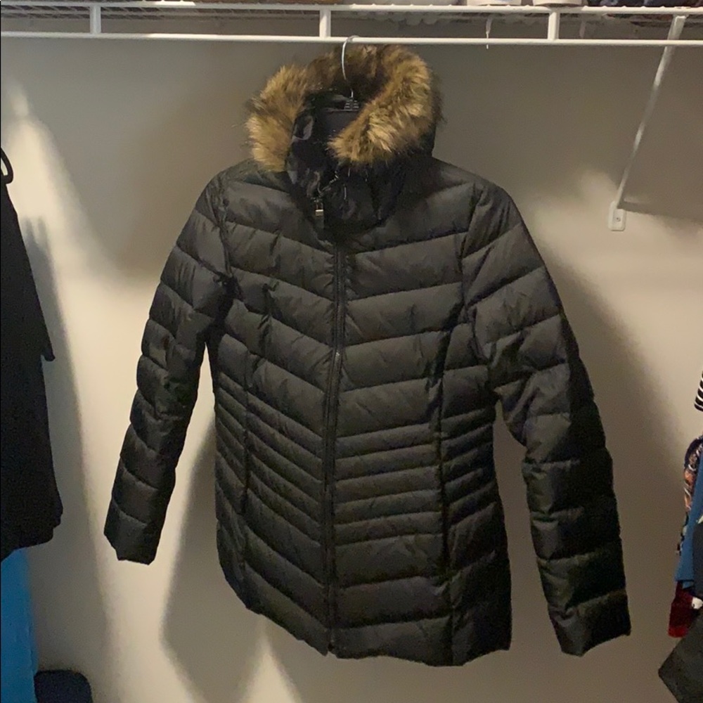 Black Puffy Jacket with removable hood